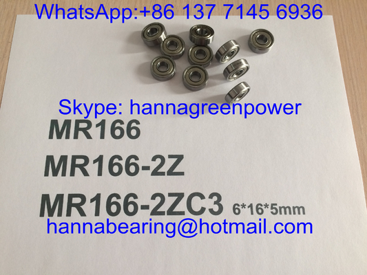 MR166ZZ / MR166-2ZC3 / MR166Z Tiefgrubenkugellager mit Metallschilden, 6*16*5mm